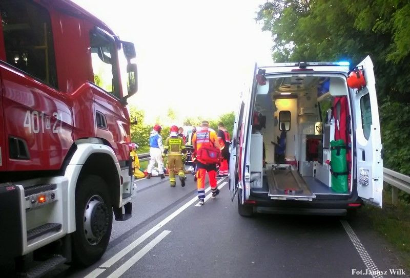 Akcja straży pożarnej koło Suszek (gmina Bolesławiec)