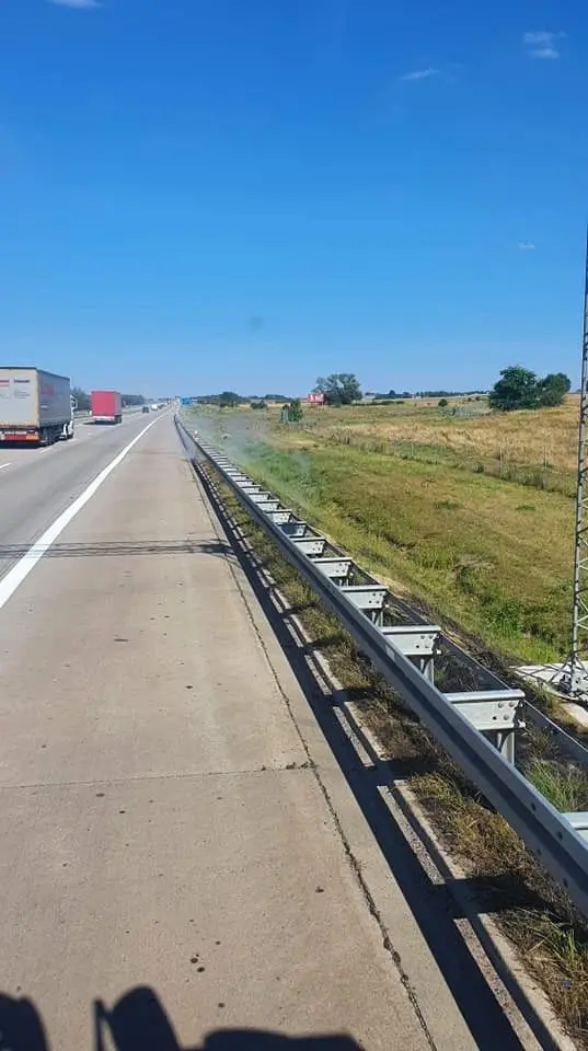 Akcja straży pożarnej przy A4