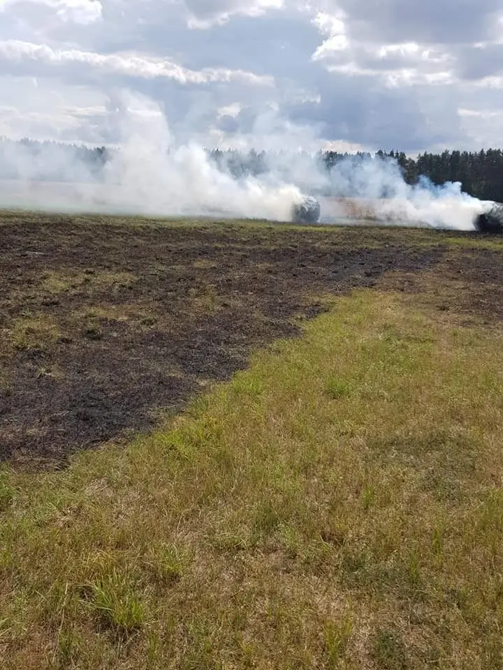 Akcja straży pożarnej w Nowej Wsi (gmina Bolesławiec, powiat bolesławiecki)