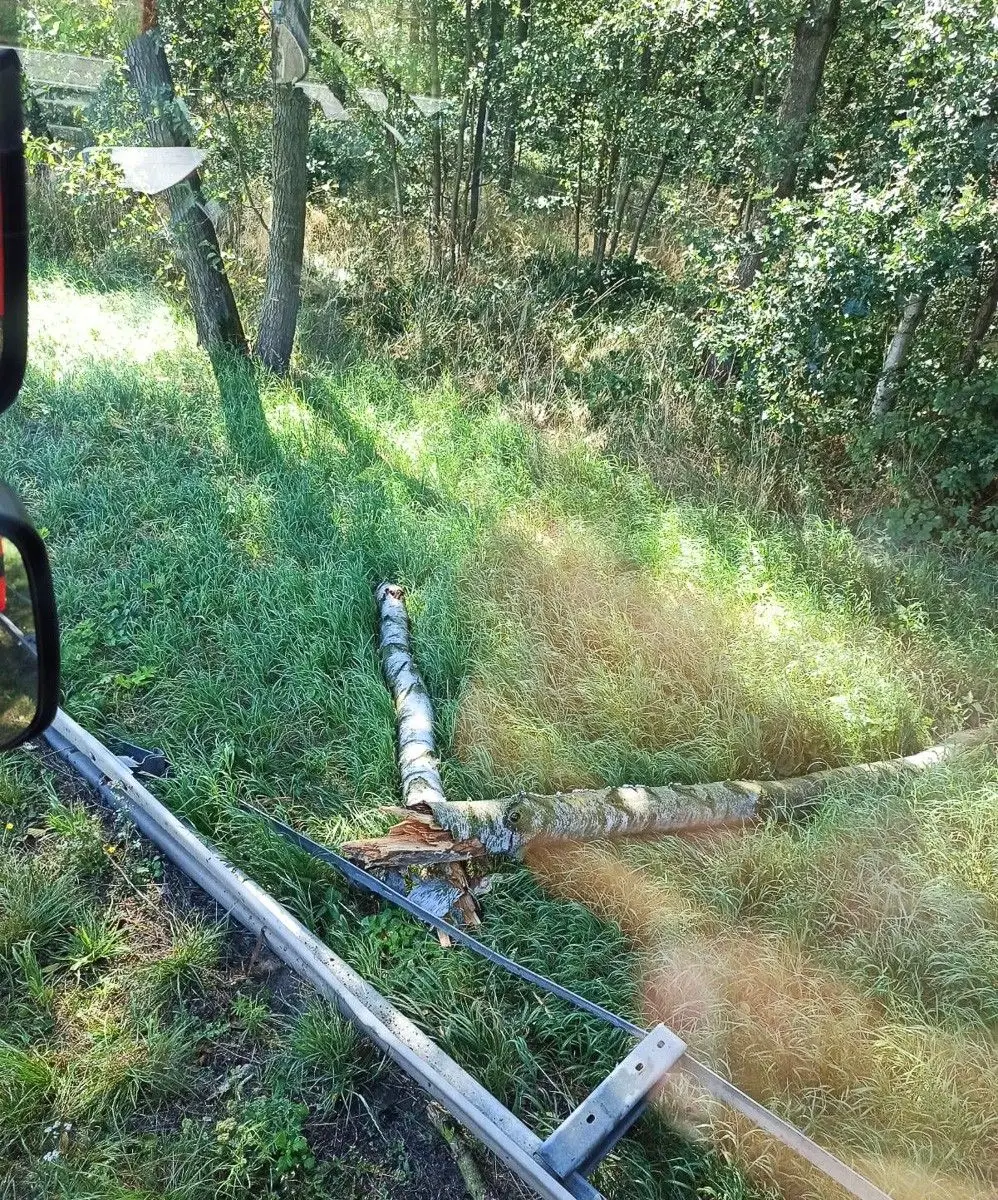 Akcja straży pożarnej przy A4