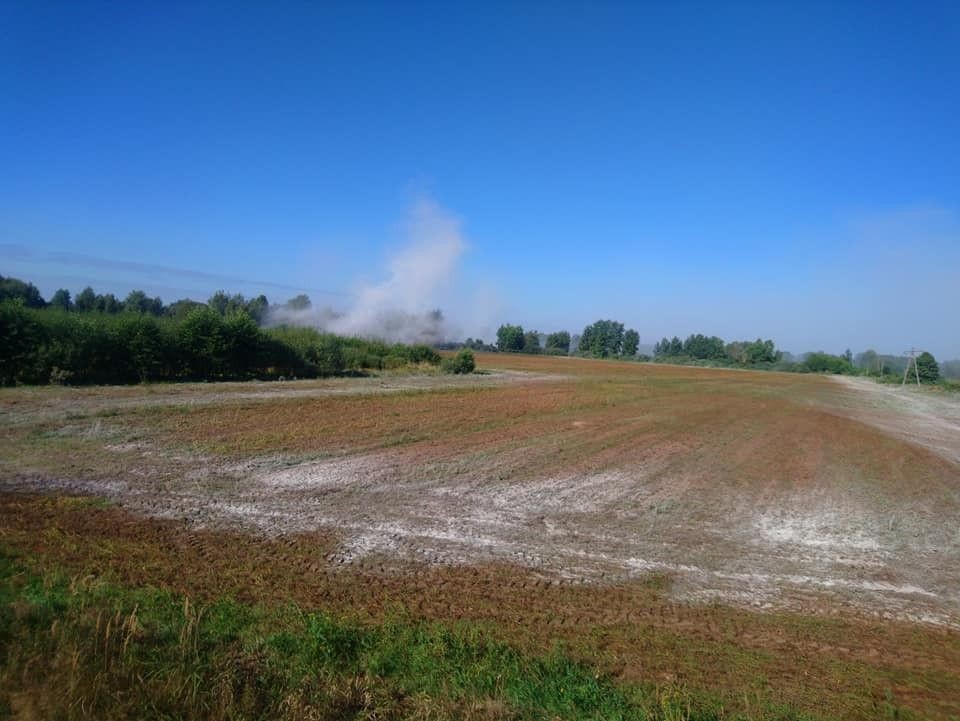 Akcja straży pożarnej w Nowej Kuźni (gmina Gromadka, powiat bolesławiecki)