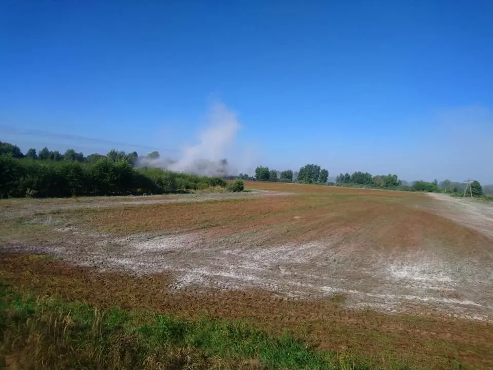 Akcja straży pożarnej w Nowej Kuźni (gmina Gromadka, powiat bolesławiecki)