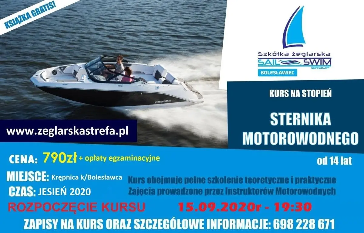 Kurs na stopień sternika motorowodnego - plakat