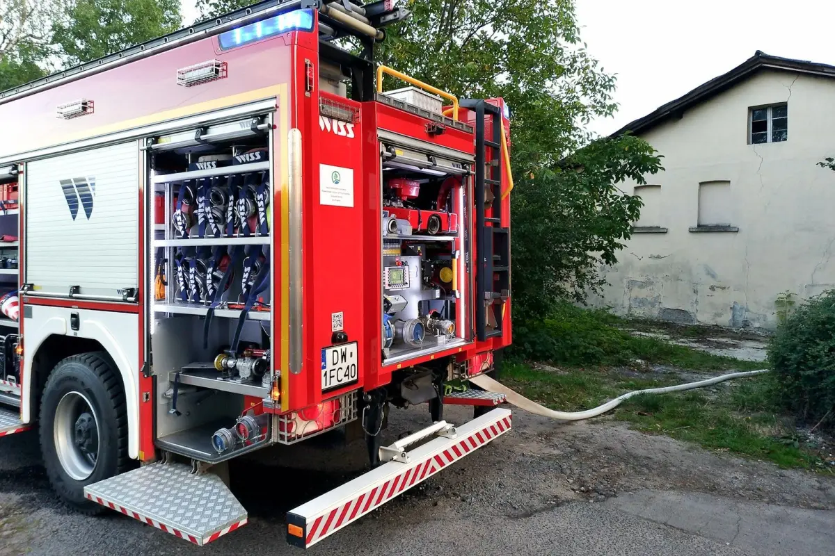 Pożar w starej garncarni przy ulicy Widok