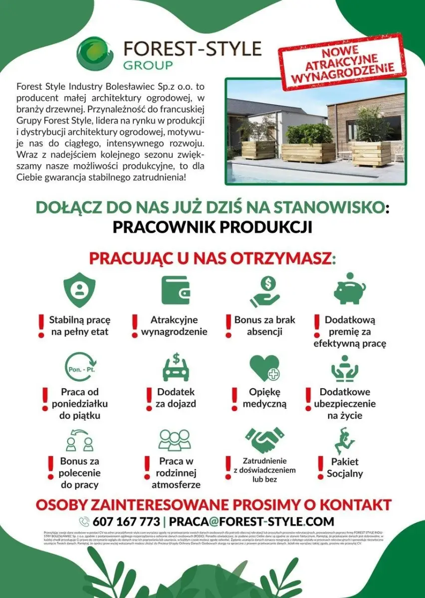 Forest Style poszukuje pracownika produkcji