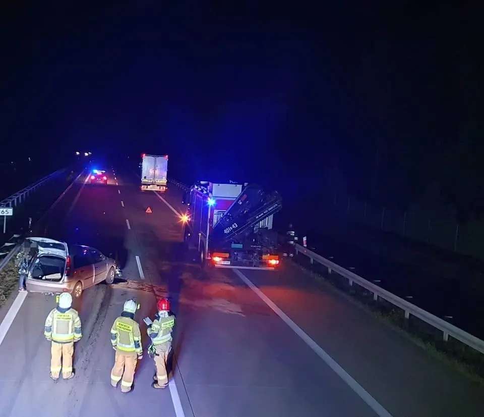 Akcja służb na drodze krajowej nr 18