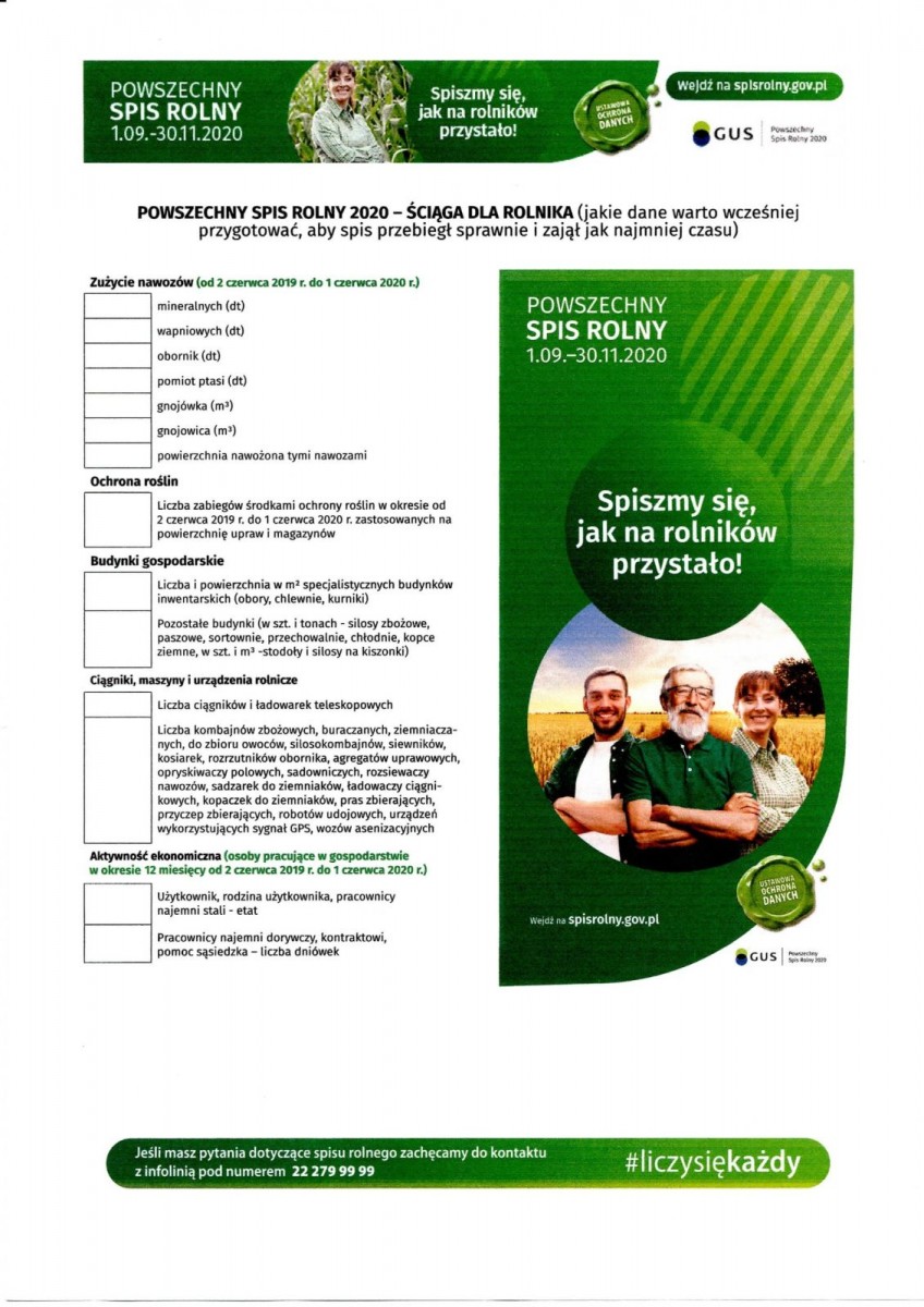 Powszechny Spis Rolny 2020 – ściąga dla rolnika