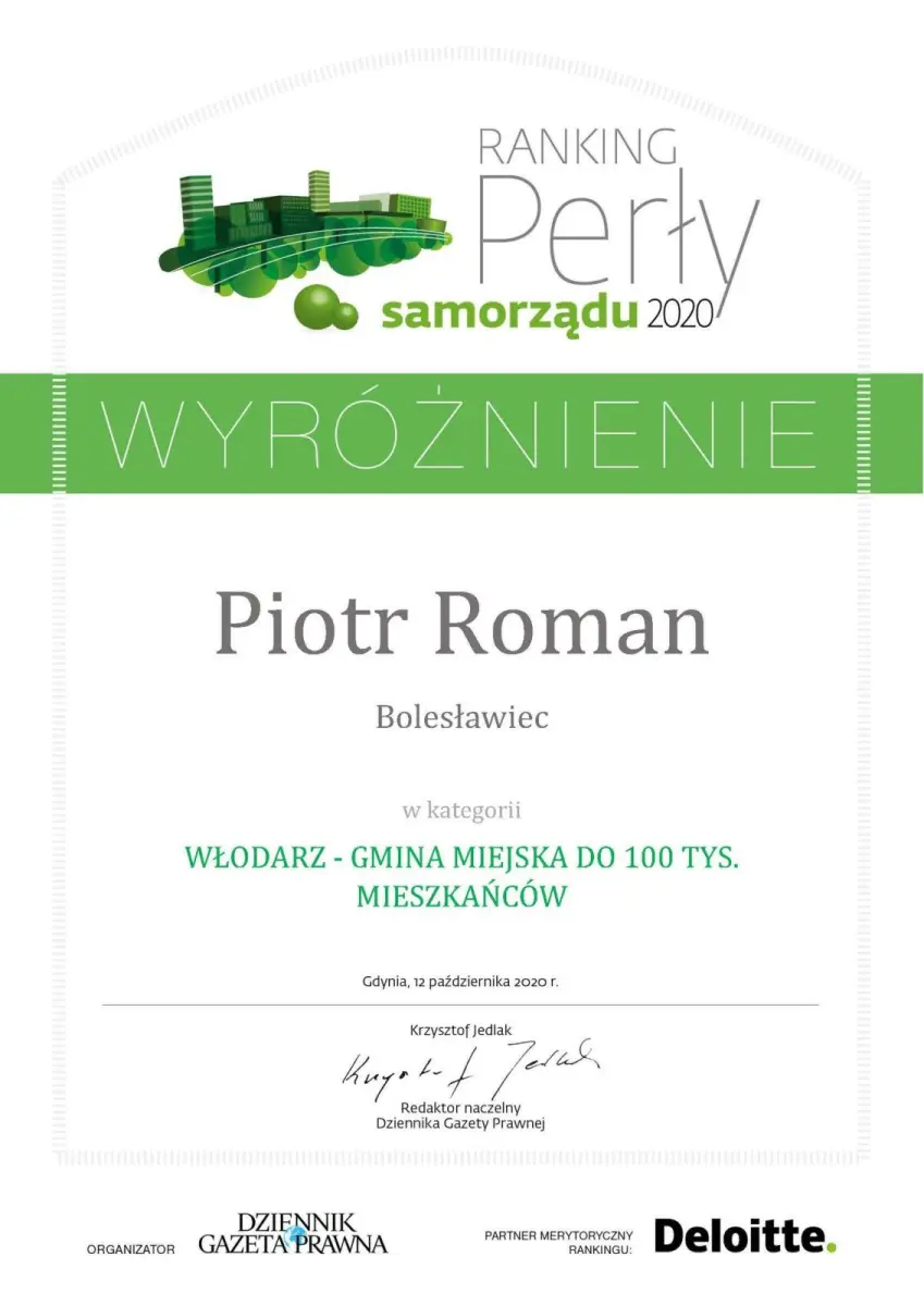Piotr Roman z Perłą Samorządu