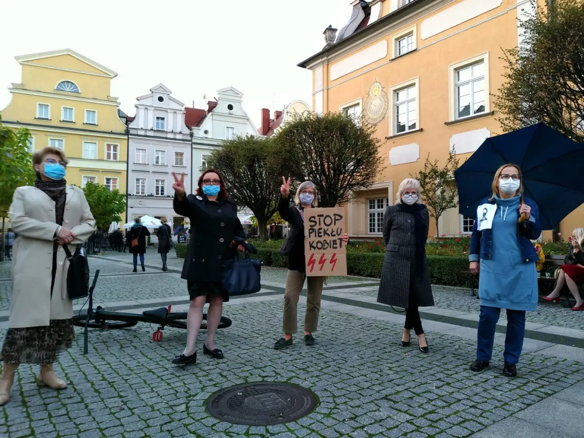 Protest na bolesławieckim Rynku