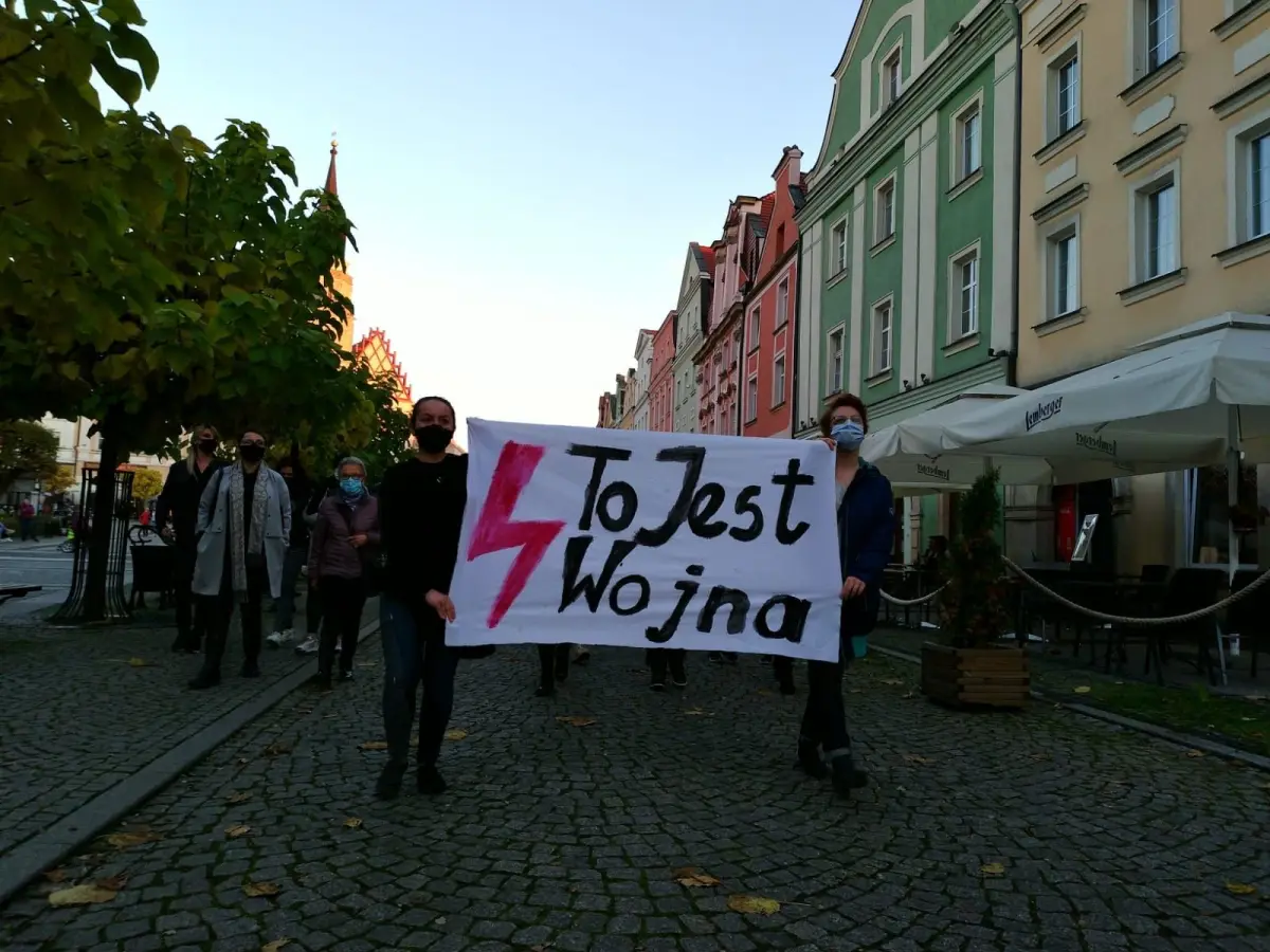 Protest na bolesławieckim Rynku