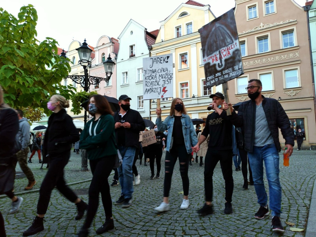 Protest na bolesławieckim Rynku