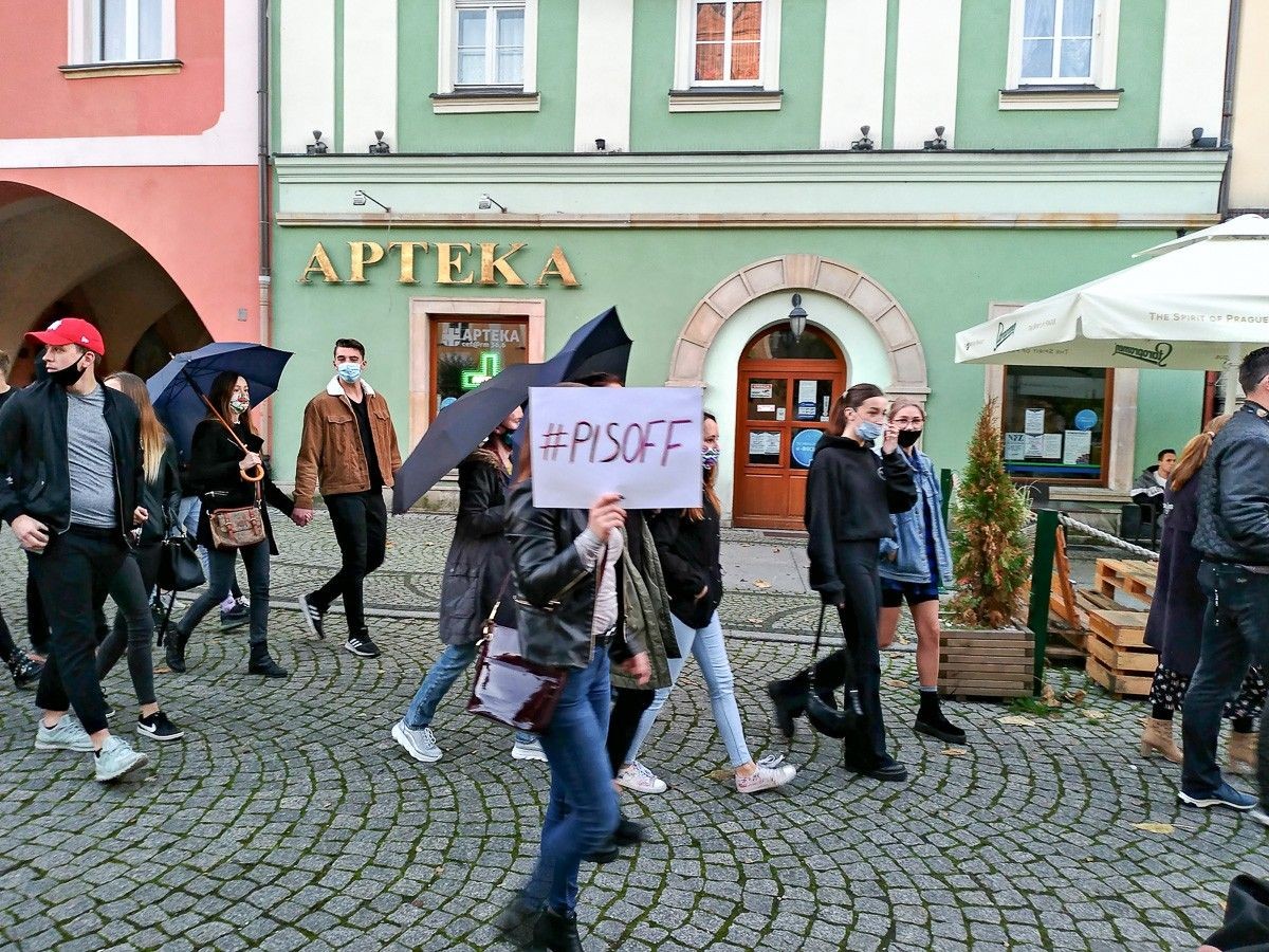 Protest na bolesławieckim Rynku