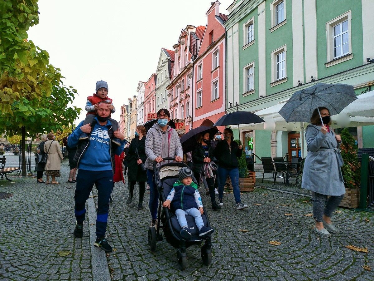 Protest na bolesławieckim Rynku