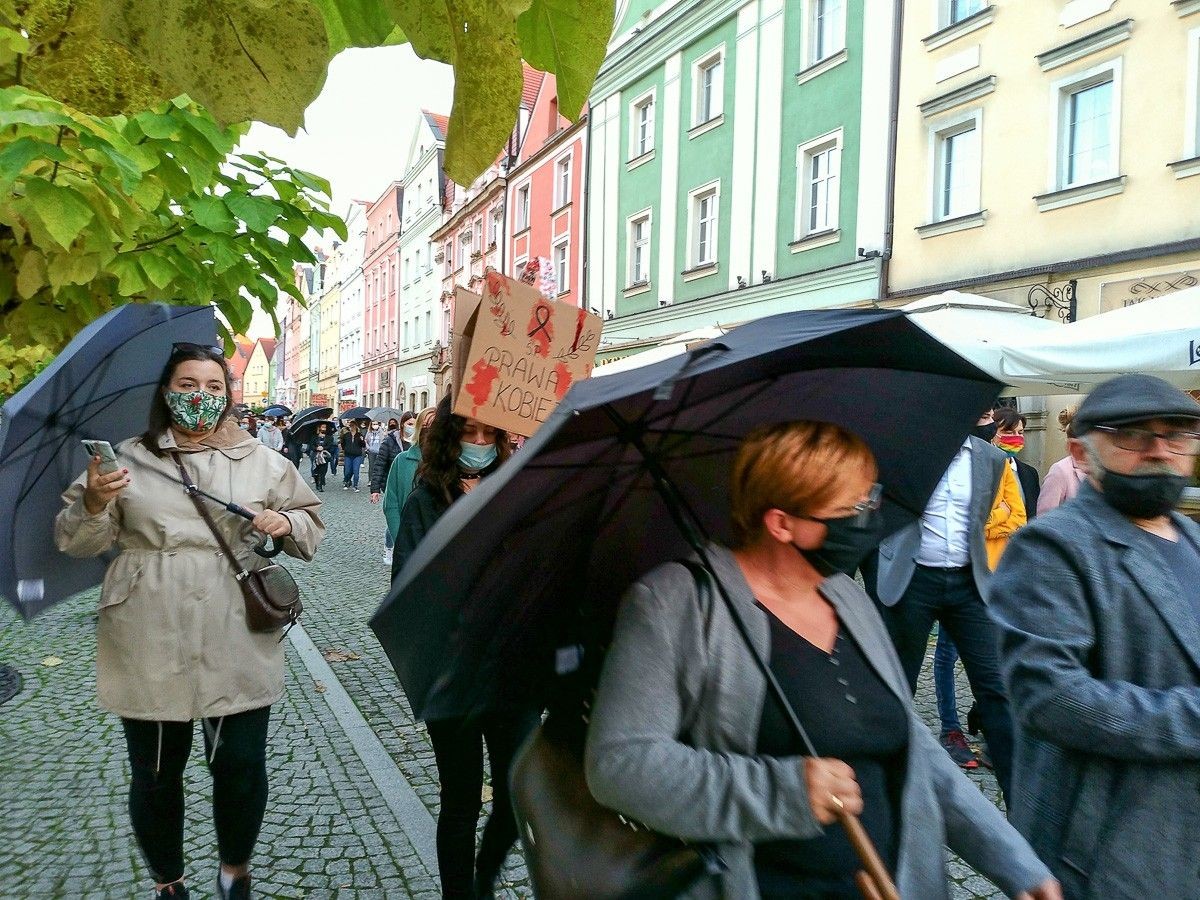 Protest na bolesławieckim Rynku