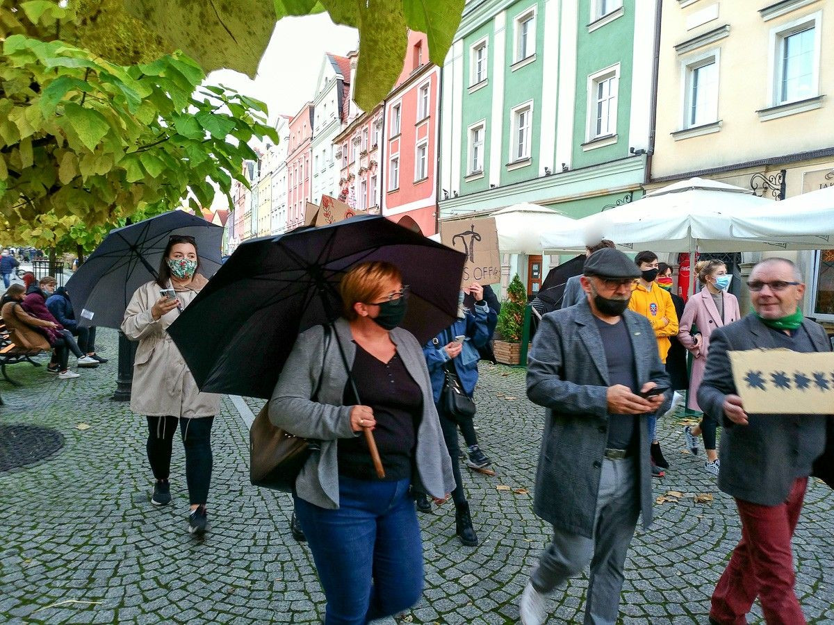 Protest na bolesławieckim Rynku