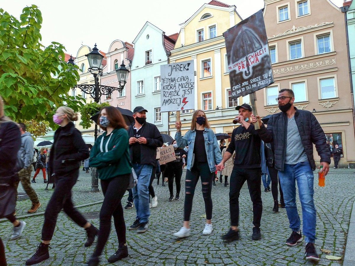Protest na bolesławieckim Rynku