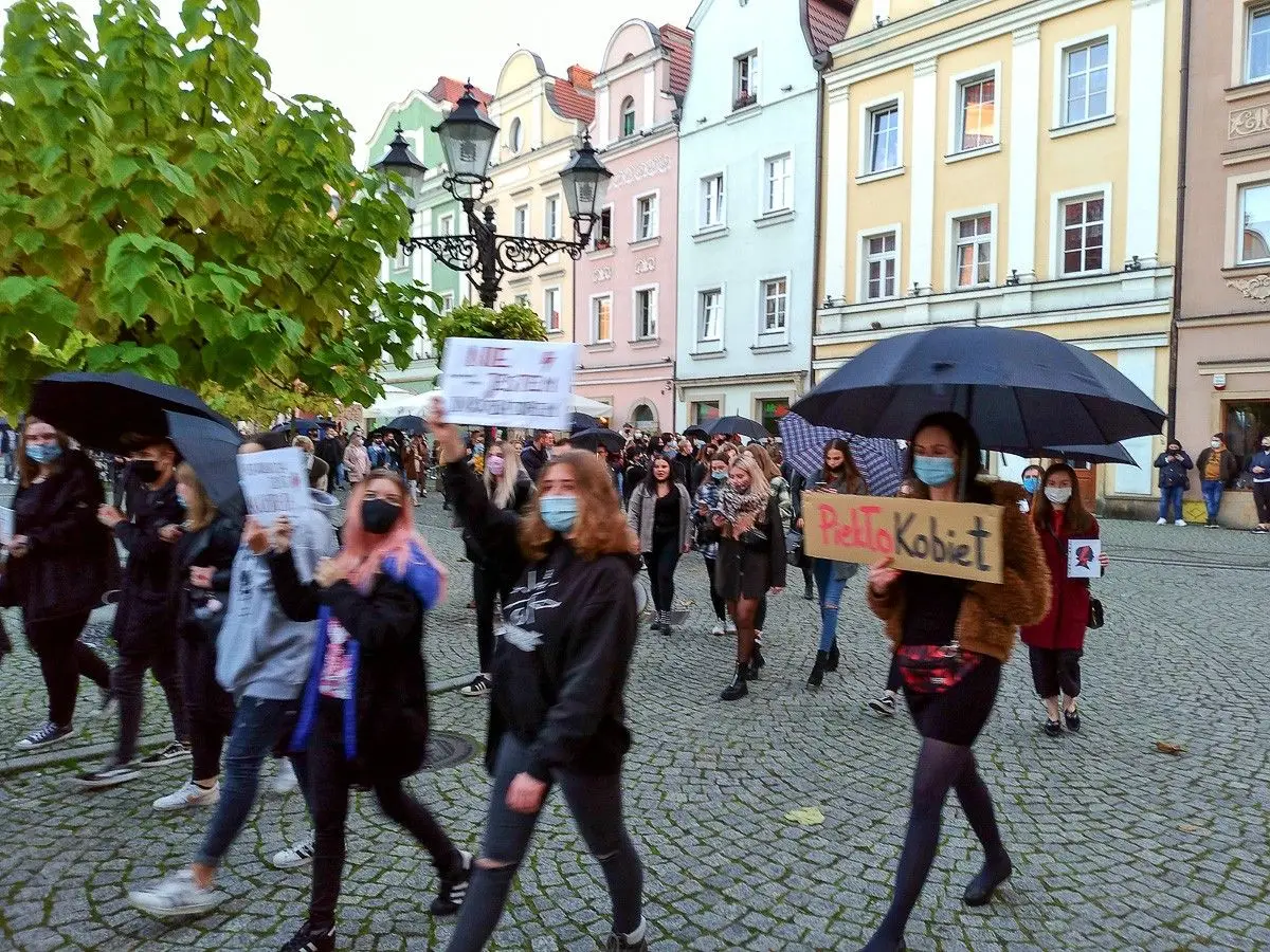 Protest na bolesławieckim Rynku