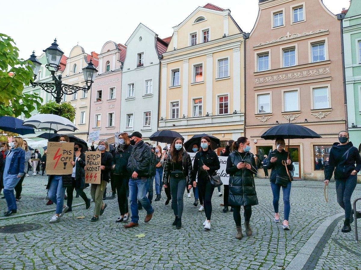 Protest na bolesławieckim Rynku
