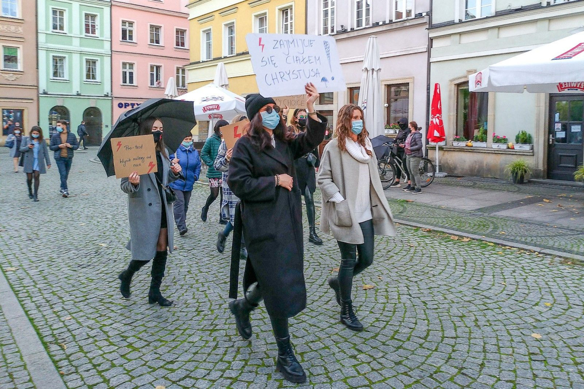 Protest na bolesławieckim Rynku