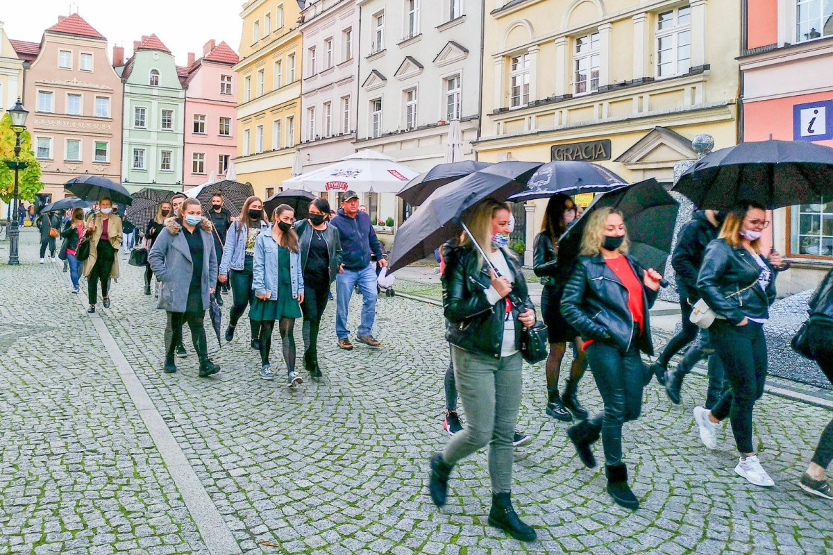 Protest na bolesławieckim Rynku
