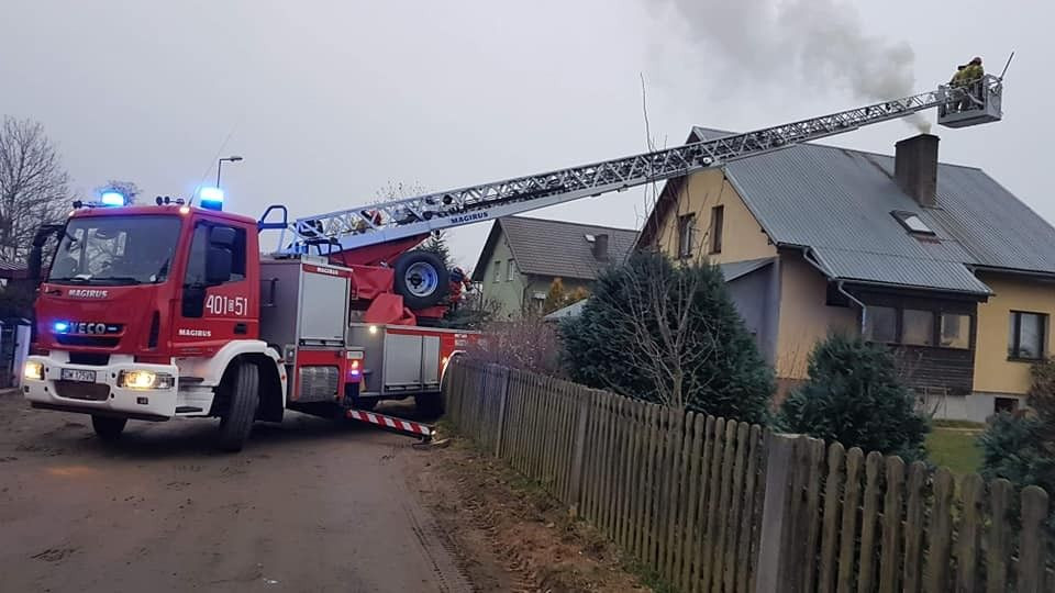 Akcja straży pożarnej w m. Krzyżowa
