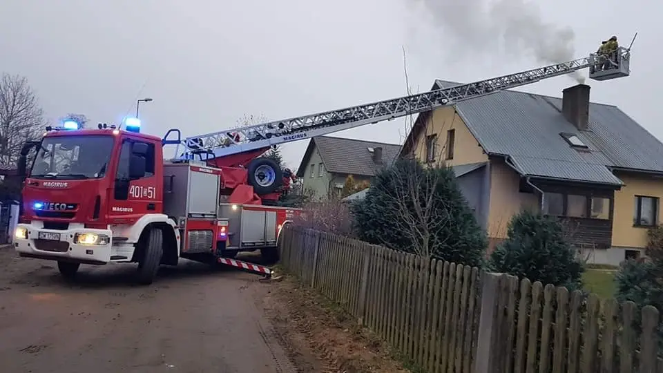 Akcja straży pożarnej w m. Krzyżowa