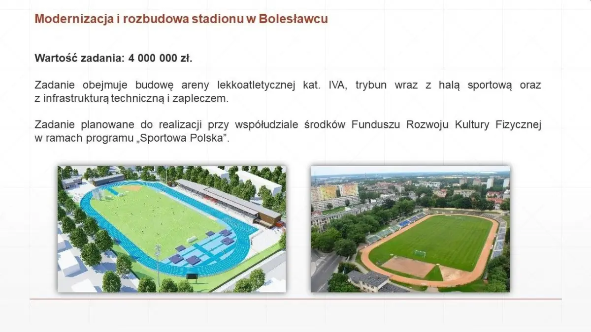 Modernizacja i rozbudowa stadionu miejskiego w Bolesławcu