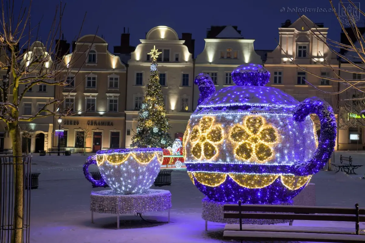 Bolesławiecki Rynek zimą