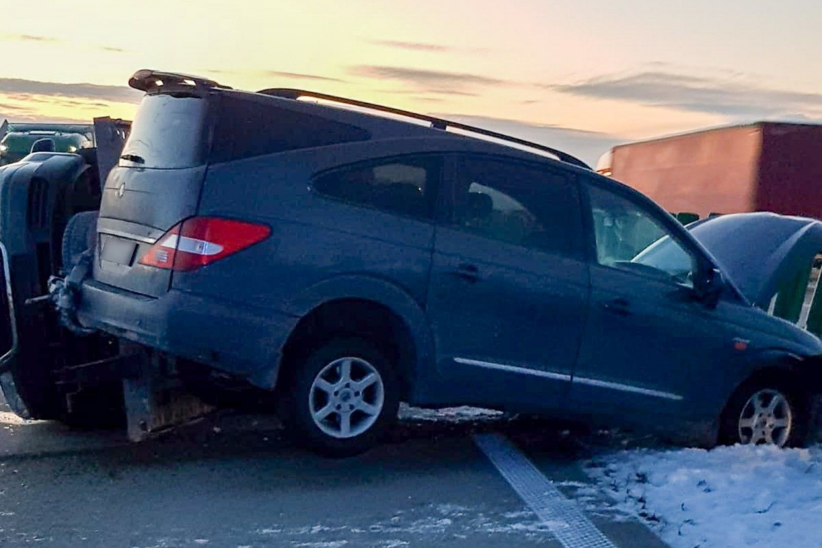 Wypadek autolawety na A4