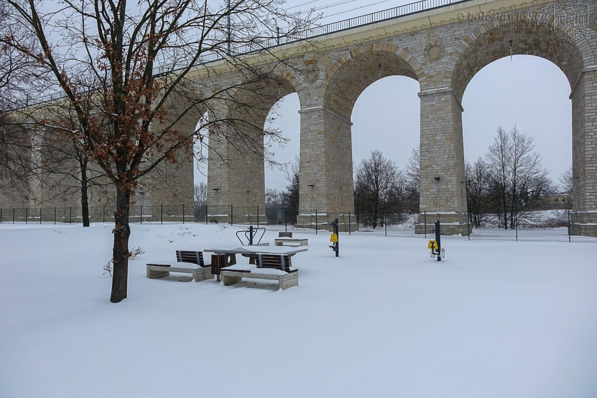 Wiadukt Plaza zimą