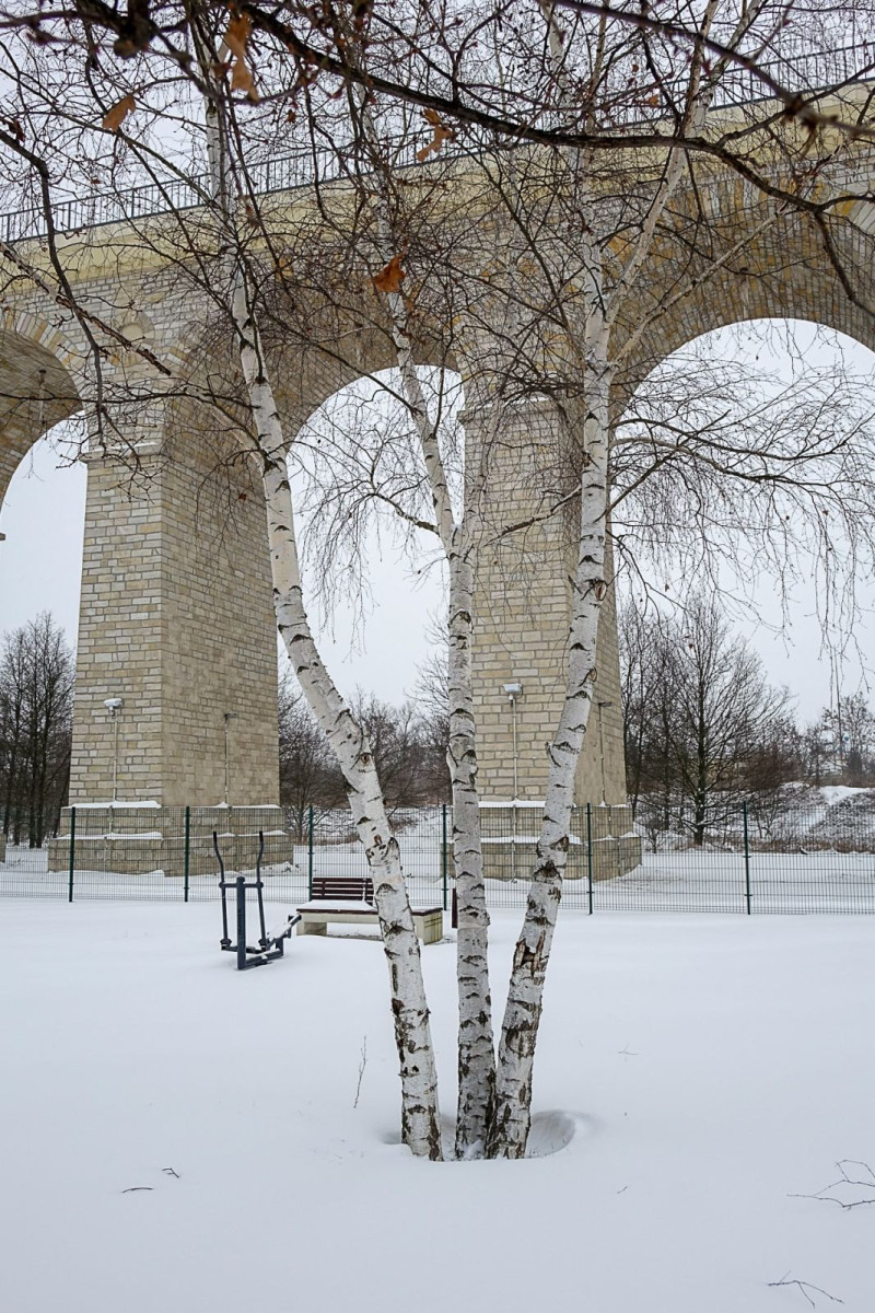 Wiadukt Plaza zimą