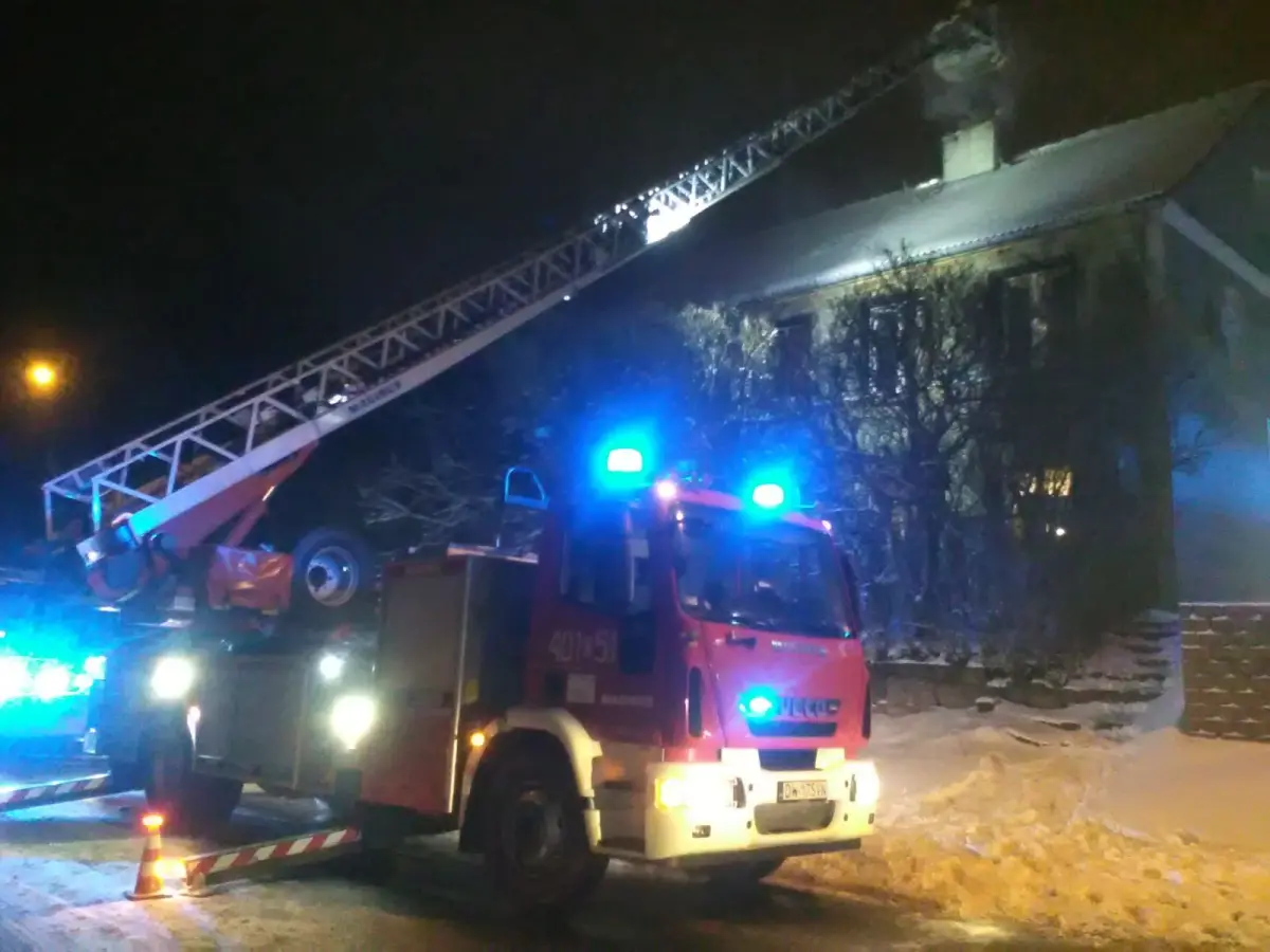 Pożar przy ul. Kościuszki w Bolesławcu