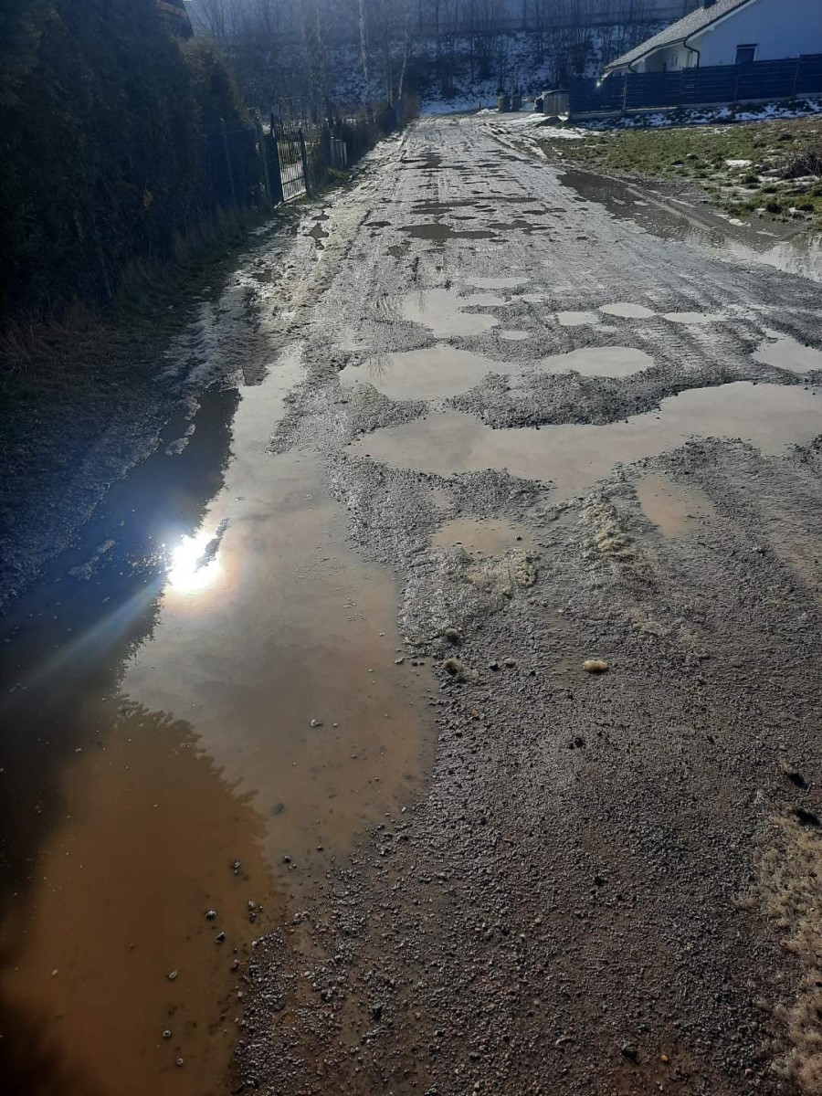 Droga dojazdowa do domków w Bolesławicach