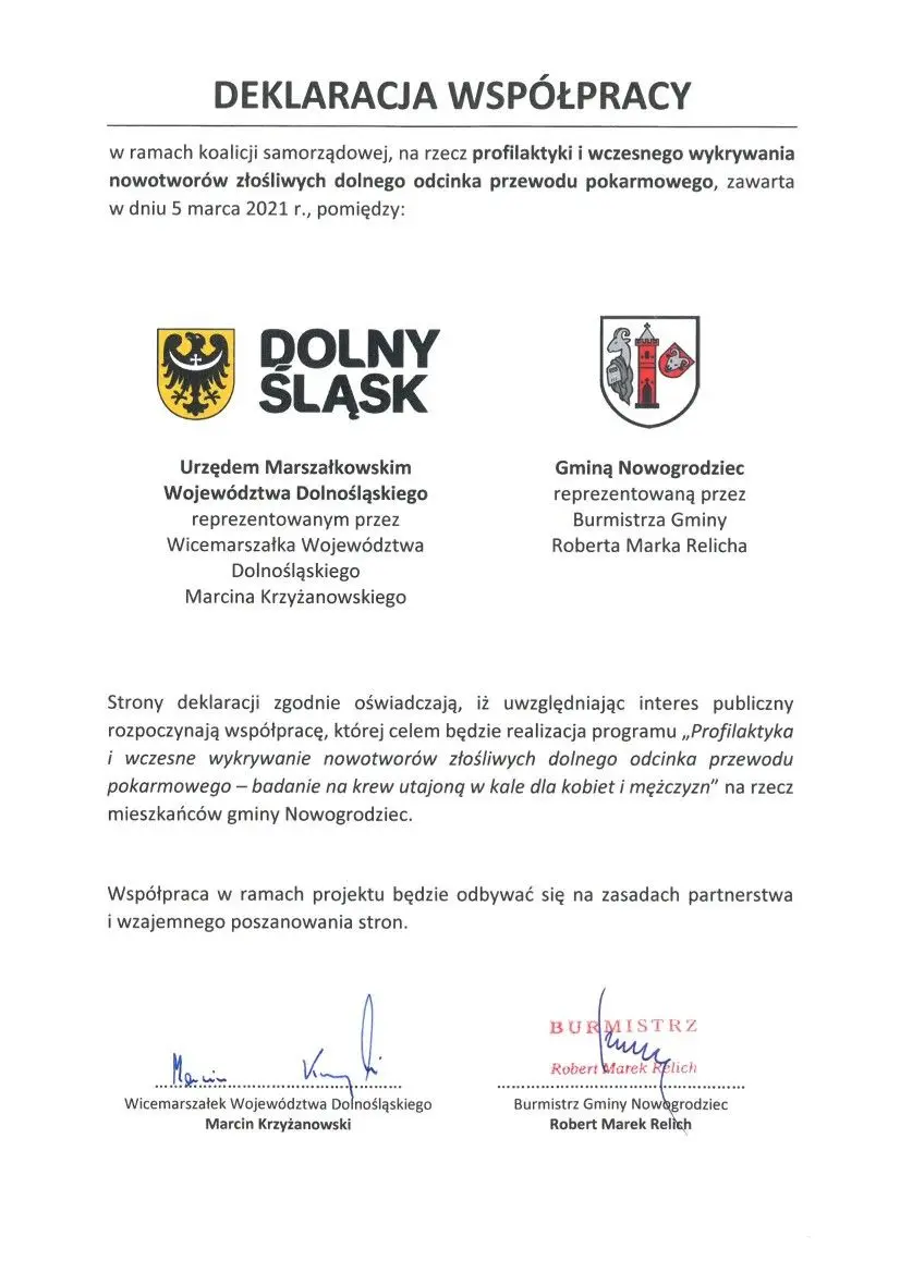 Deklaracja współpracy