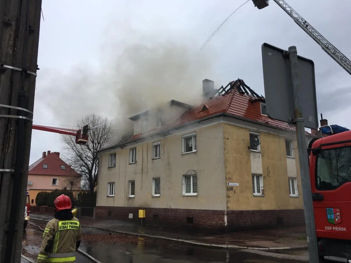 Akcja straży pożarnej w Pieńsku