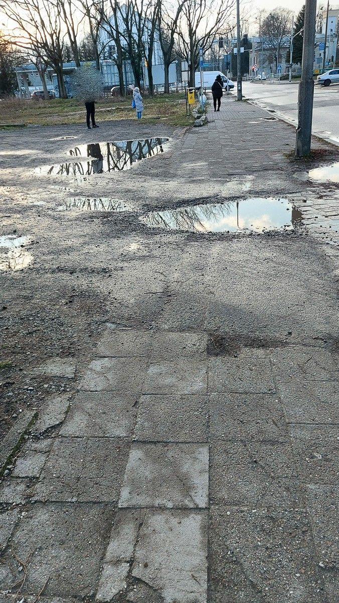 Wyboisty chodnik przy ulicy Zgorzeleckiej w Bolesławcu