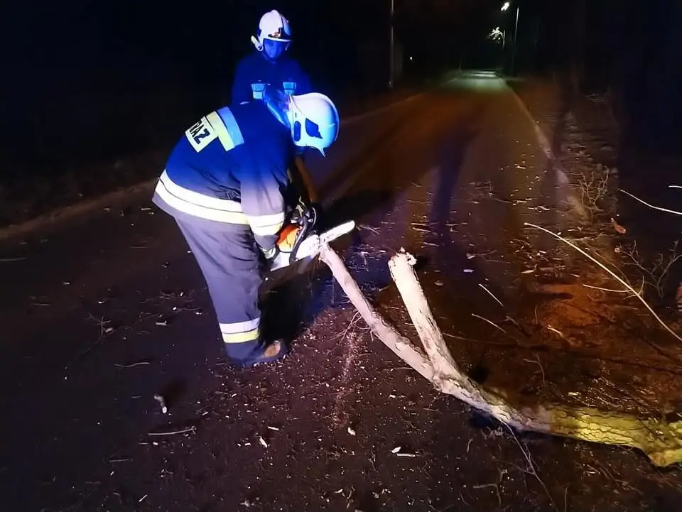 Akcja straży pożarnej w gminie Gromadka
