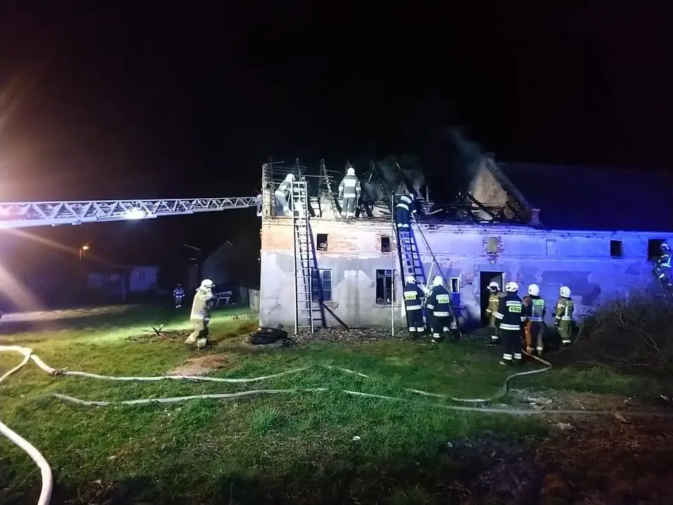 Akcja straży pożarnej w Starej Olesznej