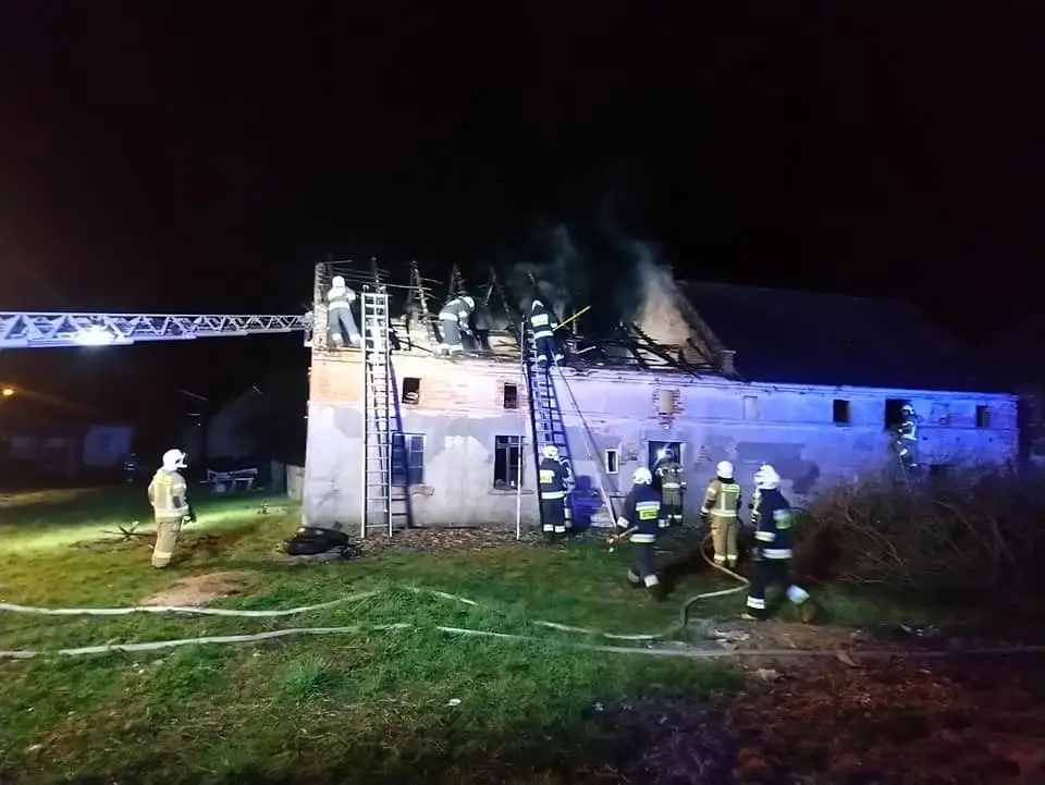Akcja straży pożarnej w Starej Olesznej