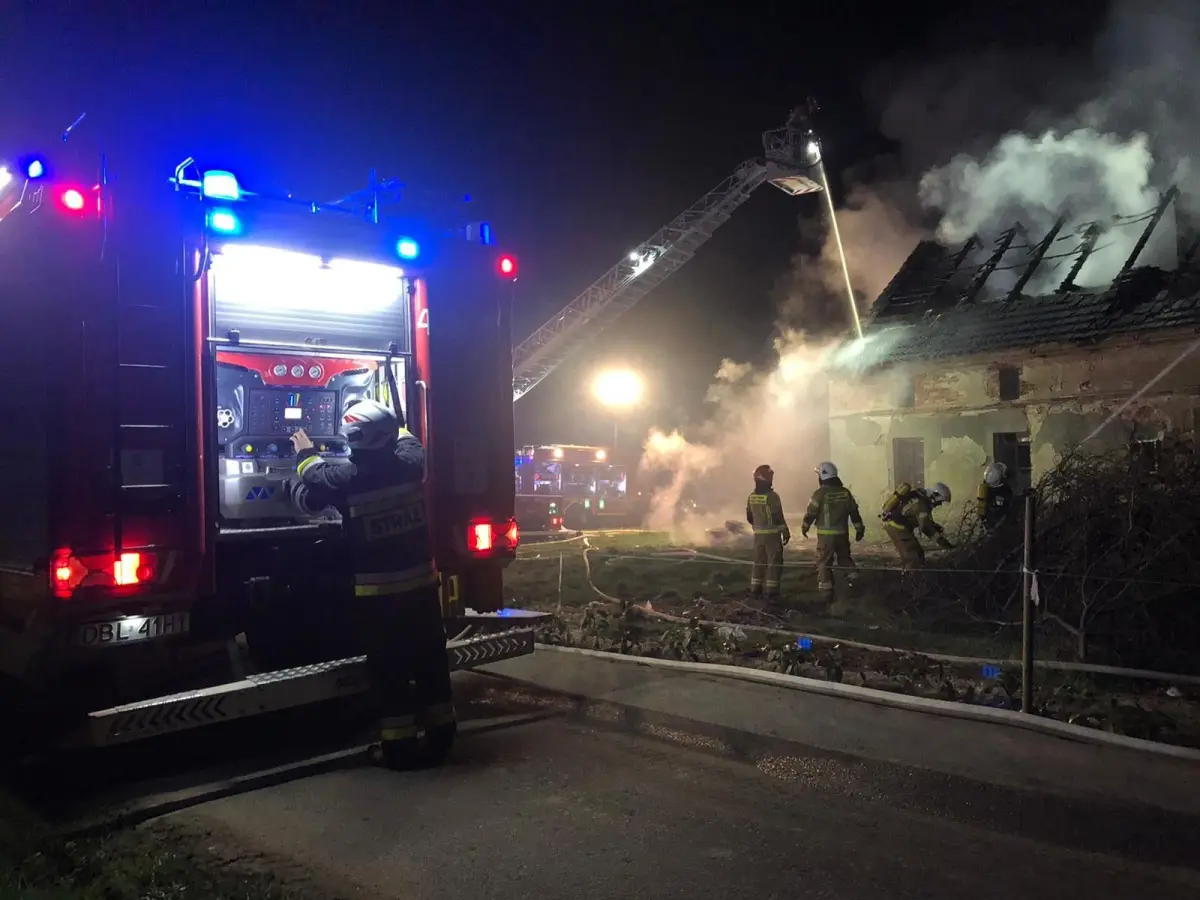 Akcja straży pożarnej w Starej Olesznej