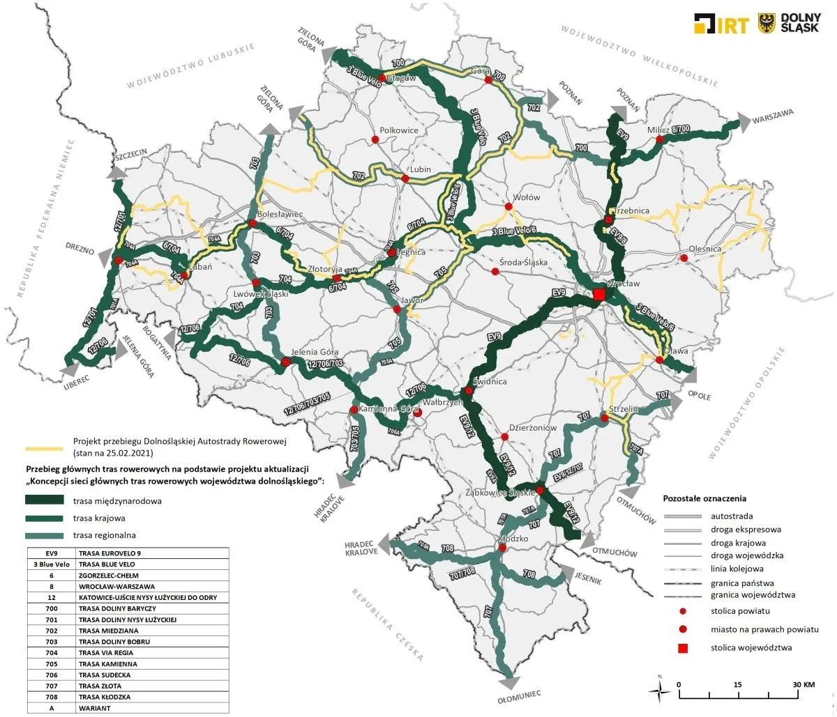 Cyklostrada Dolnośląska - mapa