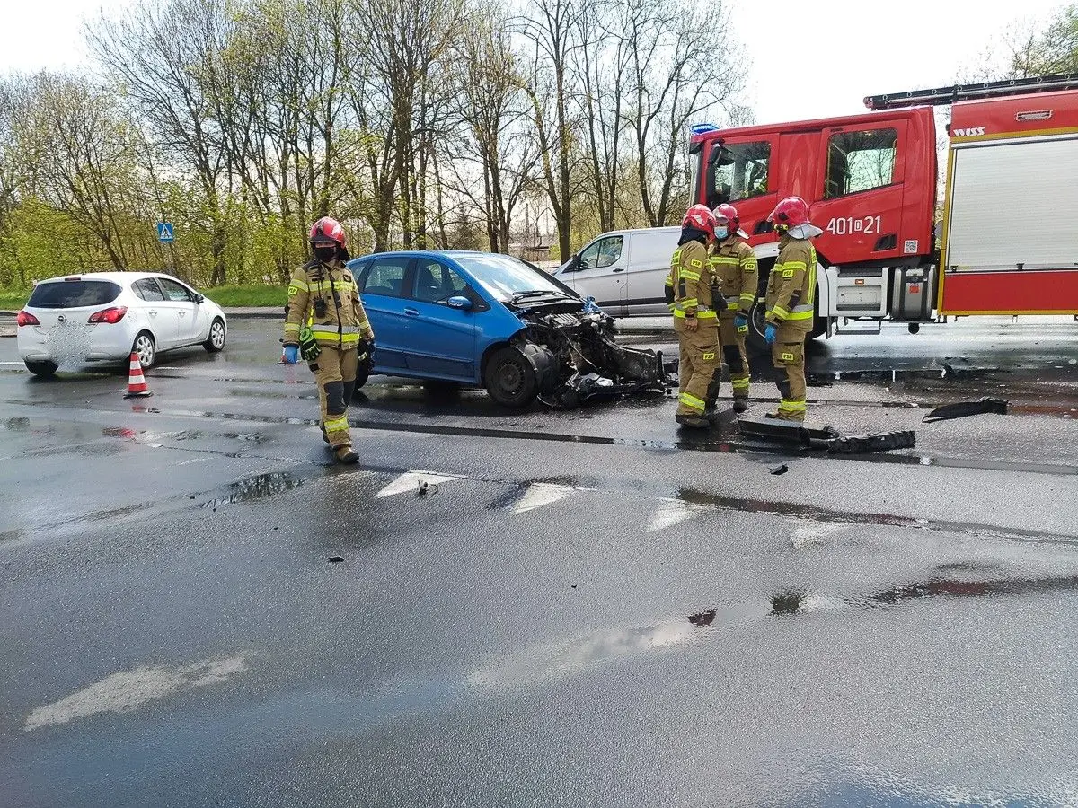 Zderzenie na ulicy Cieszkowskiego w Bolesławcu