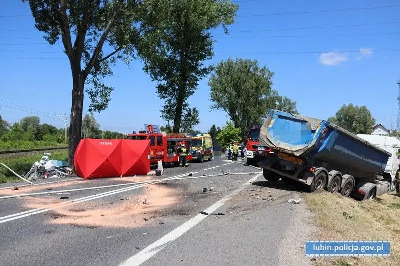 Wypadek w Lubinie