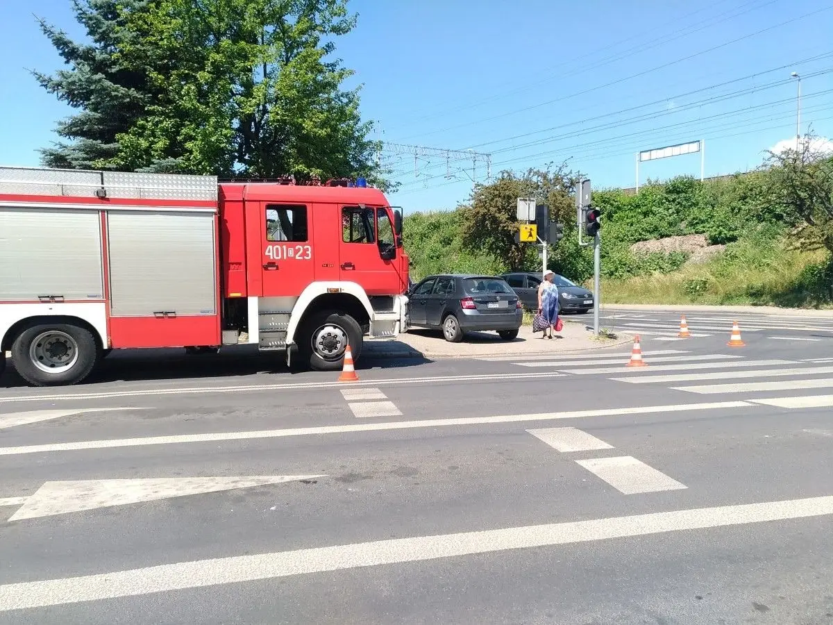 Kolizja przy skrzyżowaniu Gruwnaldzkiej z Bohaterów Getta