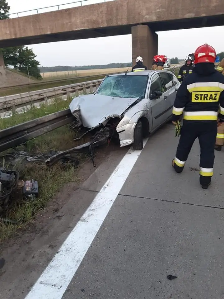 Działania straży pożarnej na A4