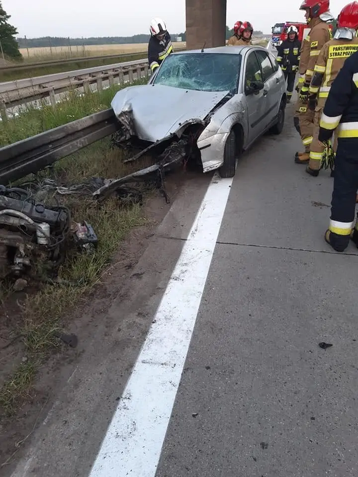 Działania straży pożarnej na A4