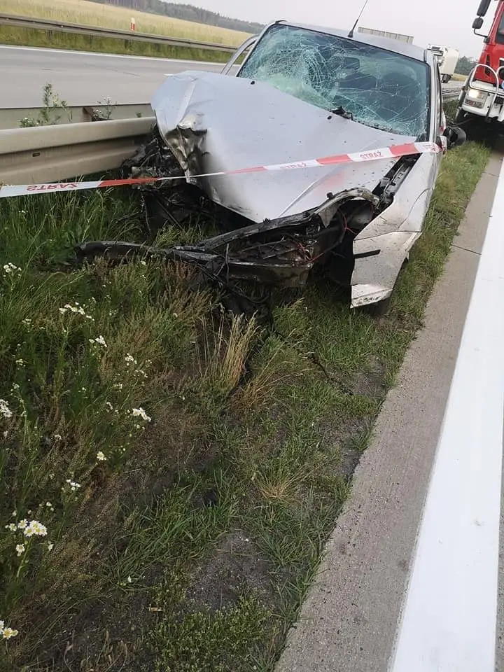 Działania straży pożarnej na A4