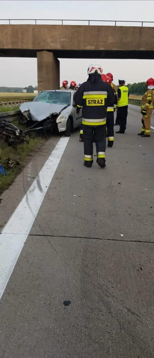 Działania straży pożarnej na A4