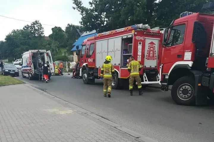 Zderzeni motocykla z autem w Raciborowicach Dolnych