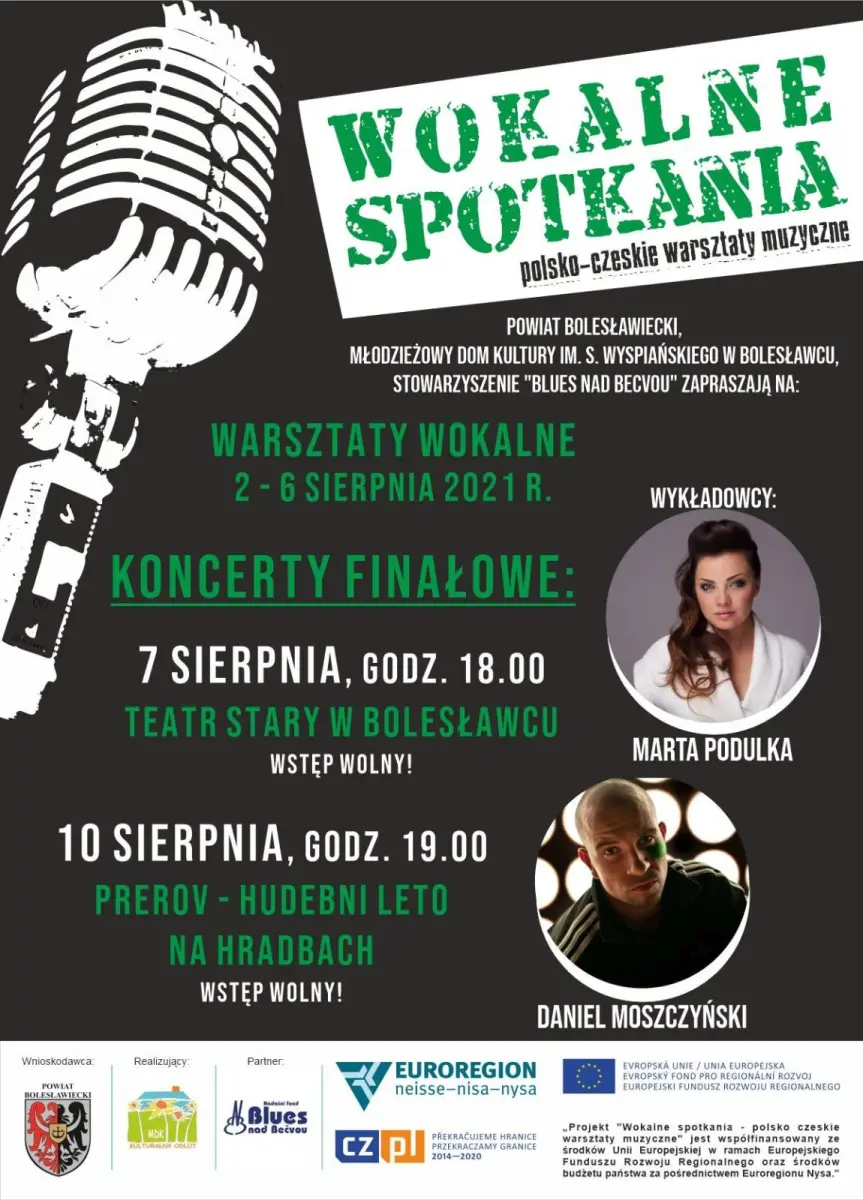 Plakat warsztatów wokalnych polsko-czeskich w MDK w Bolesławcu